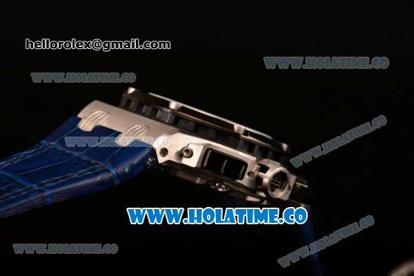 Audemars Piguet Rubens Barrichello Chrono Miyota Quartz Steel Case with PVD Bezel Stick Markers and Blue Skeleton Dial (EF) - Click Image to Close